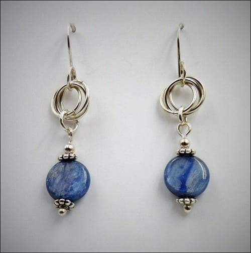 DKC-776 Earrings, Circles and Kyanite at Hunter Wolff Gallery